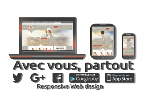 avec vous partout ! Web design responsive, android, ios apple , guide des trails calendrier moderne